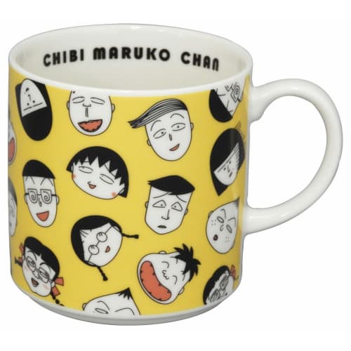 

Chibi Maruko-chan Mug, 350ml, Face Pattern, Yellow, Made in Japan, Yamaka Shoten, CM12-11