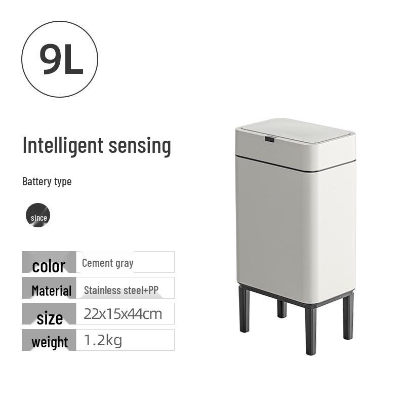 Large Capacity High-Legged Smart Sensor Trash Can with Lid for Kitchen, Bathroom, and Office