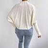 Autumn Winter Half High Collar Loose Casual Sweater Women Batwing Sleeve Solid Color Pullover Knitting Top