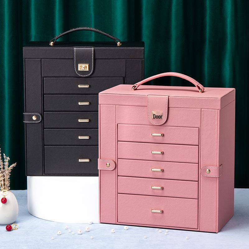 Multilayer Portable Jewelry Box for Earrings, Rings, and Necklaces