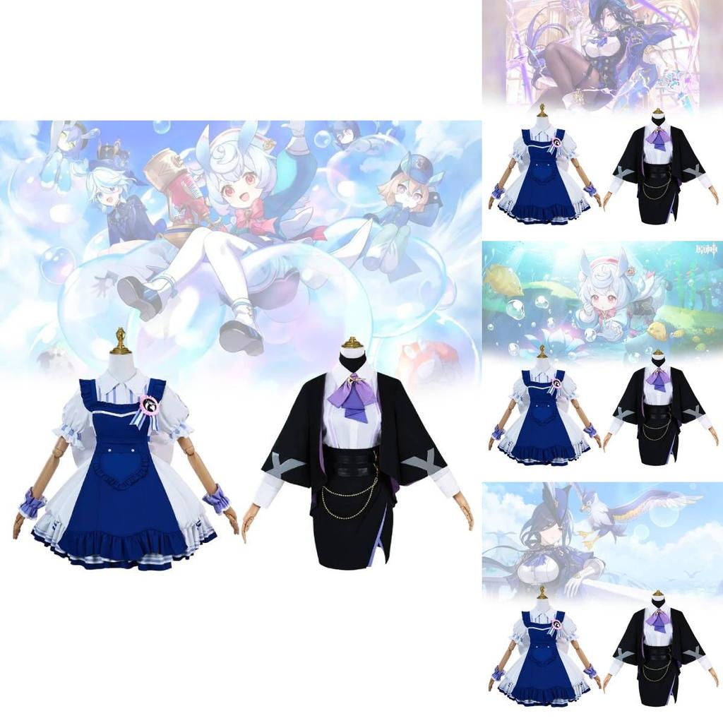 Genshin Impact Cosplay Outfit For Klee Featuring Cute And Vibrant Blue And Black Colors