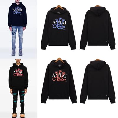 5879 Amiri Spring and Autumn Loose Plus Size Thin High-quality Cotton Hooded Couple Hoodie