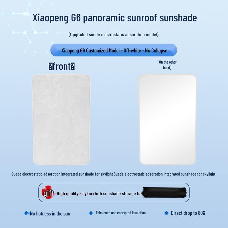 Heat Insulating Opaque Sunshade for Xpeng 23 G6 Sunroof - Sun Protection & Privacy