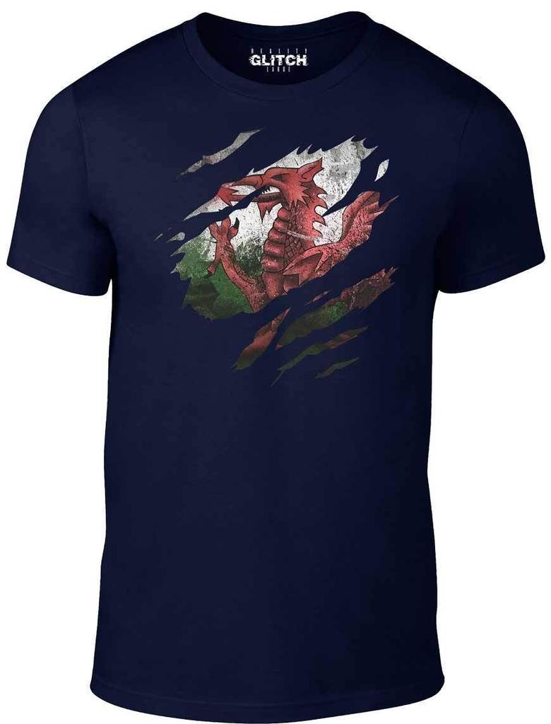 Torn Wales Flag T-Shirt Mens Womens Tees Top - Funny Welsh rugby six nations 6 world cup sport