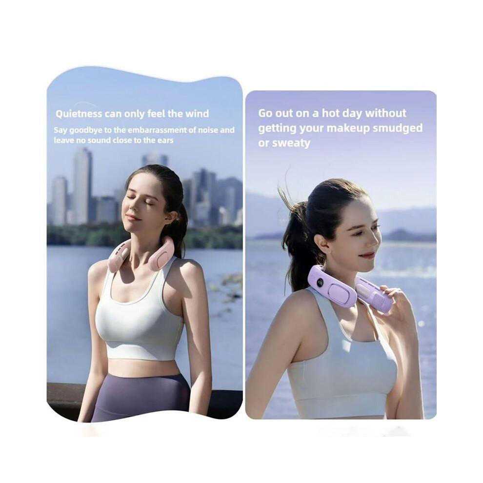 Portable Neck Fan with Semiconductor Cooling Plate That Blow Cold Air Bladeless Neck Air Conditioner for TravelCamping,C