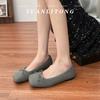 Grape Mother Spring New French Flat-soled Single Shoes Women's Comfortable Outer Wear Shallow Mouth Women's Shoes Bow Soft-soled Casual Shoes