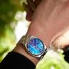 Citizen TSUYOSA Collection NJ0151-53W Men's Automatic/Hand-Wound Mechanical Watch with Water Resistance, Blue, Silver