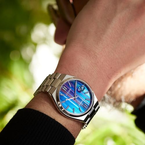 Citizen TSUYOSA Collection NJ0151-53W Men's Automatic/Hand-Wound Mechanical Watch with Water Resistance, Blue, Silver
