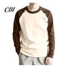 Men Raglan Block Shirt Shirt, Long Sleeve Crew Neck T-shirt, Warm Layering Tees for Casual Pullover Base Layer Autumn Winter Regular Fit
