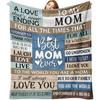 Gift for Mom from Daughter Son Flannel Throw Blanket, for Mama, Birthday Ideas, Best Mom Ever Present for Women, Soft Farmhouse Bedding Sofa Blankets