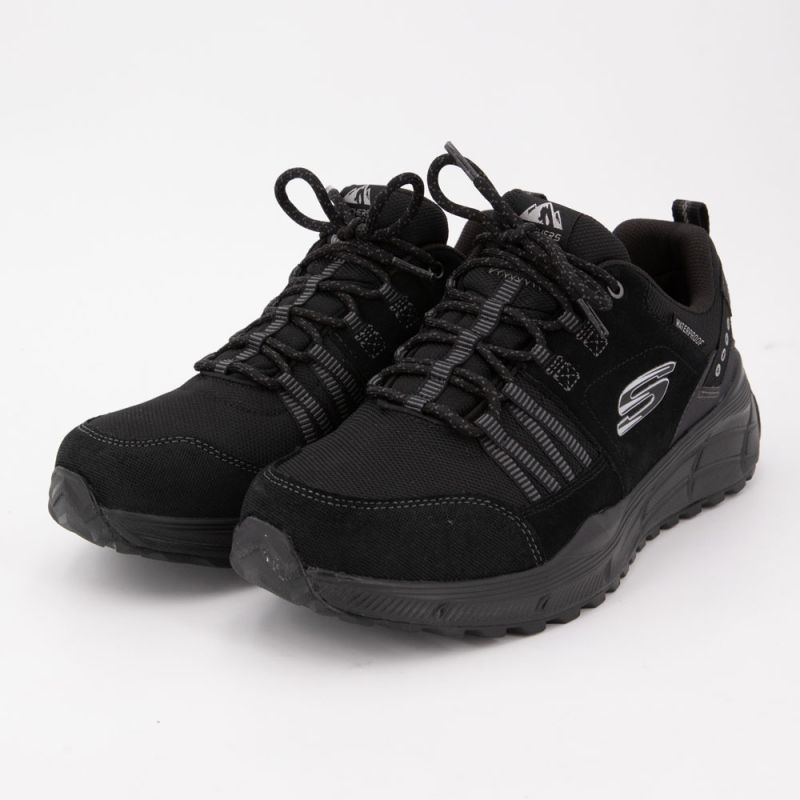 Baskets de sport noire en toile à lacets Homme SKECHERS