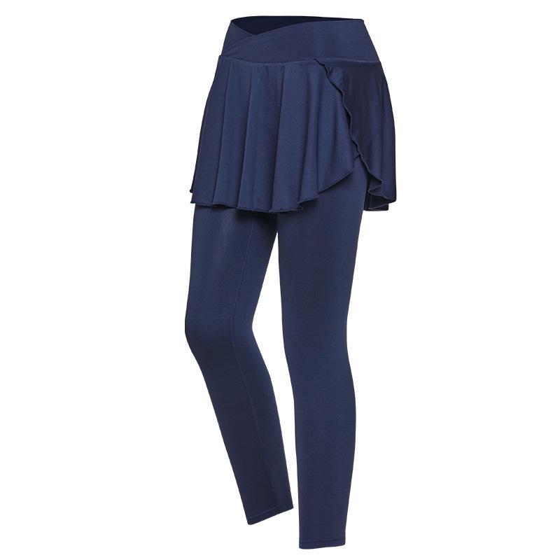 Women's High Waist Elastic Skirted Yoga Pants - Nude Feel, Comfortable, Tight, Long, Ideal for Running & Training