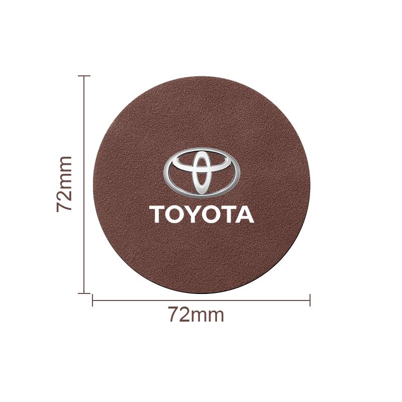 Suede Car Coaster Mat Water Cup Slots Non-Slip Pad For Toyota Corolla Yaris Chr Auris RAV4 Land Cruiser Camry Highlander
