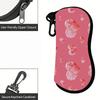 Watercolor Pink Hearts Pattern Soft Sunglasses Case,Portable Lightweight Eyeglasses Protective Pouch,Travel Spectacle Holder Accessories