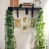 2.1M Artificial Plant Green Ivy Leaf Garland Silk Wall Hanging Vine Home Garden Decoration Wedding Party DIY Fake Wreath Leaves