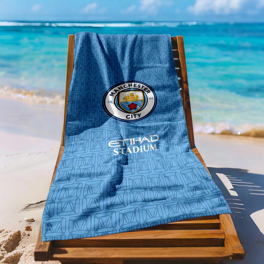 Manchester City Beach Towel Super Soft Microfiber Quickdry Fabric Comfortable Lightweight