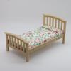 1 Piece 1:12 Dollhouse Accessories Miniature Floral Single Bed Model Furniture Bedroom Micro Scene Decoration