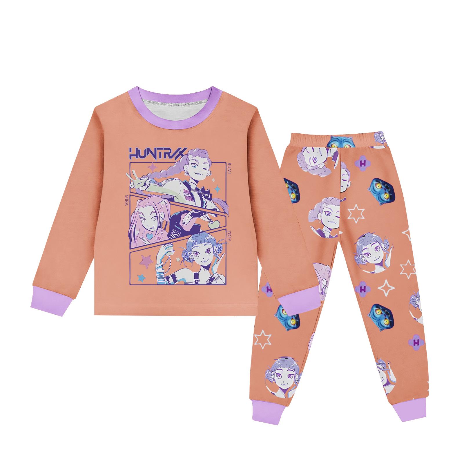 

Детский костюм с круглым вырезом, длинными рукавами и мультяшным принтом 8 оранжевый