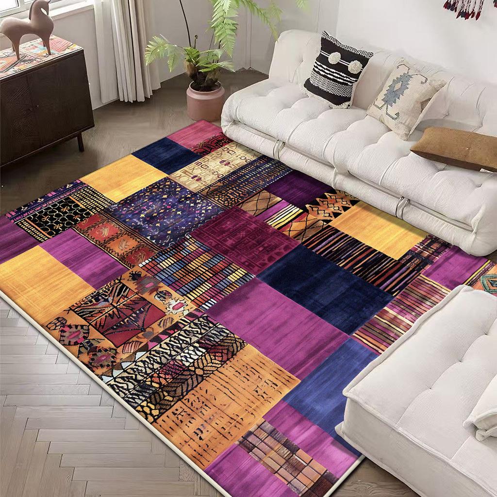 Living Room Decoration Carpet Large Area Retro Abstract Sofa Area Rug Nordic Style Bedroom Cloakroom Floor Mat Washable Non-slip