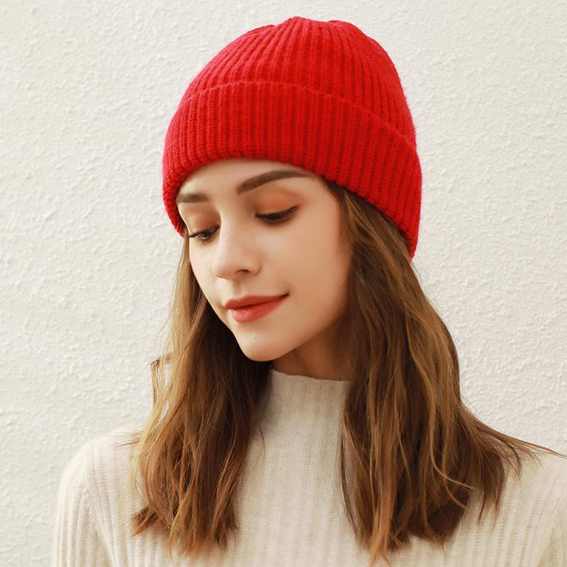 Solid color knitted hat children's autumn and winter new student versatile dome melon rind wool hat cold hat men's trend