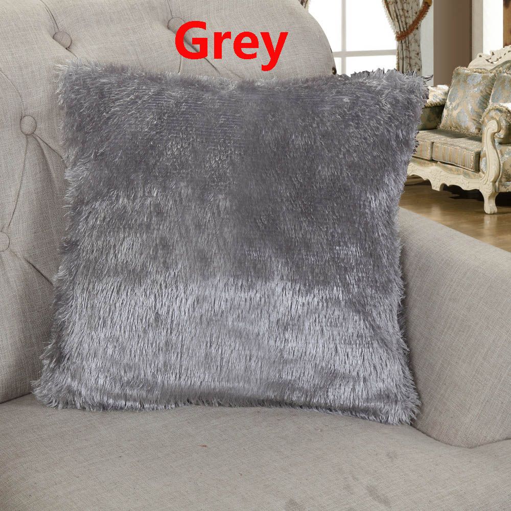 Square Waist Home Decor Winter Warm Throw  Cases Cushion Cover Fur