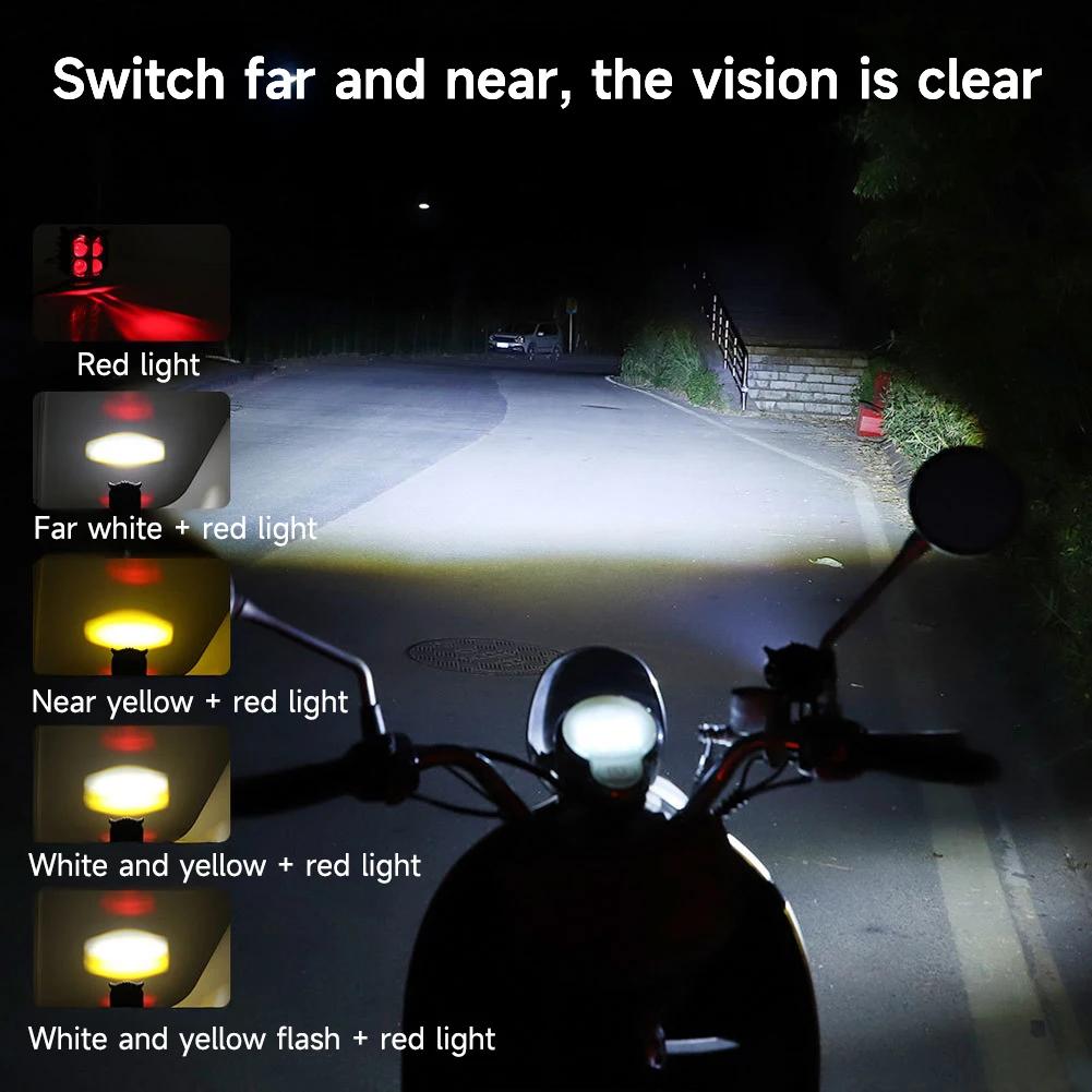 Motorcycle 4 Light Modes Lights High-Quality LED Beads Spotlights Owl Shape Fog Lights Headlamp Red Yellow White Three Colors