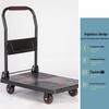 Compact Silent Folding Handcart - Portable 4-Wheel Household Flatbed