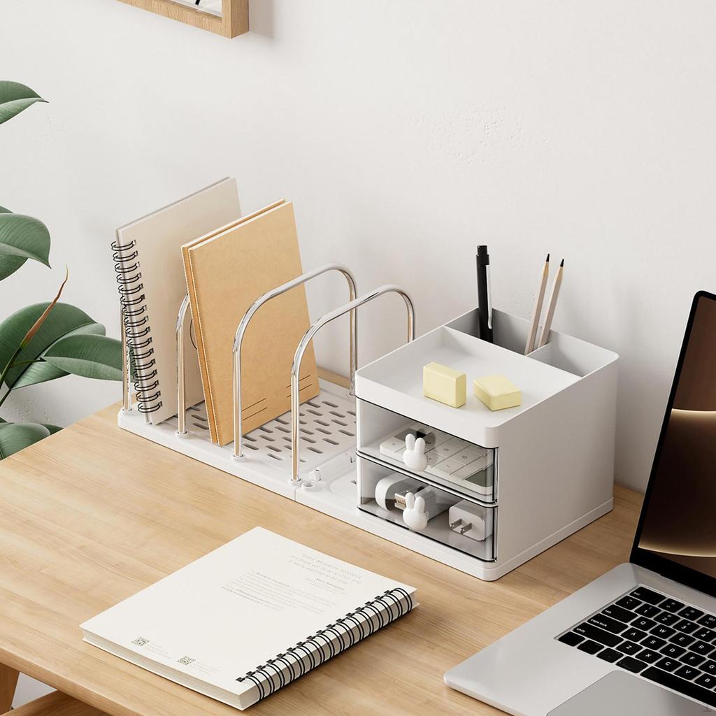 2-Drawer Desk Organizer, Large Capacity, for Office, Pens, Books, And Mail.
