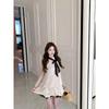 Kumikumi Gentle Sweet Girl Style Sleeveless Half-high Collar Ribbon dress Women Summer Loose Slimming A- line Skirt