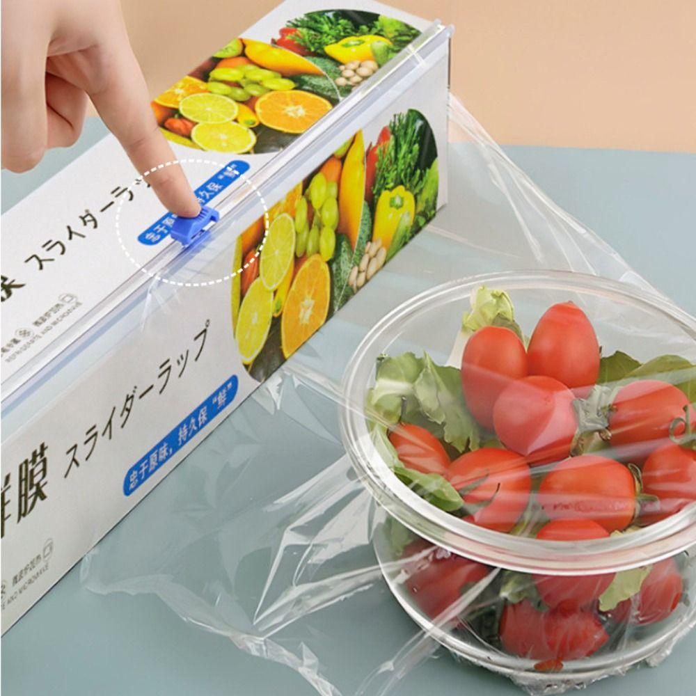 30x100m Reusable Fresh-keeping Bag Hand-free Cling Film Durable Boxed Plastic Wrap