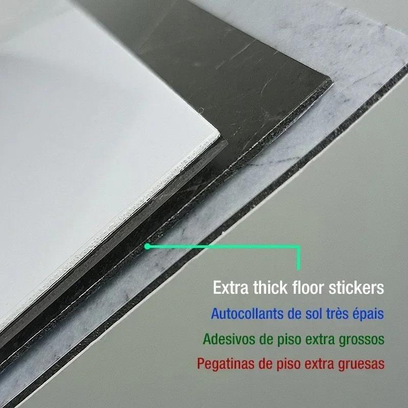 30×30cmThickened Self-adhesive Decor Wall Sticker Marble Tile Floor Sticker PVC Waterproof Toilet Kitchen Home Floor Stickers