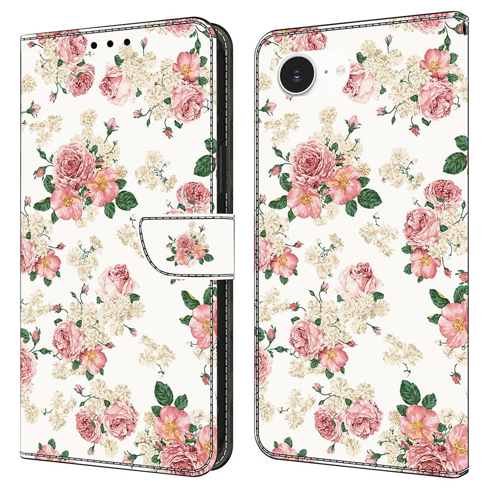 For iPhone 16e Leather Case Pattern Printing Wallet Stand Flip Phone Cover