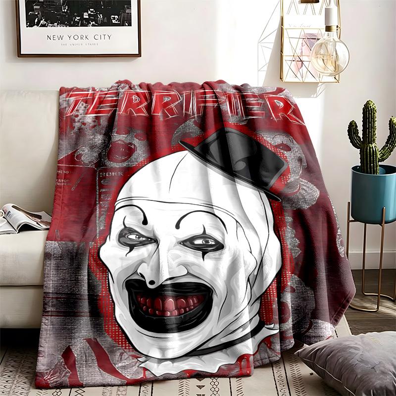 Terrifier Theme Blanket Suitable For The Sofa Camping And Travel Made Of Soft Flannel Material An Ideal Gift For Occasions Such As Birthday