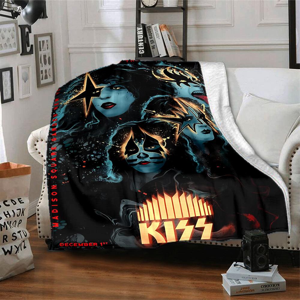 1pc KISS Band Blanket Soft All Season Throw with Vibrant Design, Perfect for Home, Travel, and Gifts, Ideal for Naps and Camping