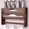 M-Modern-Kitchen Foil Dispenser With Paper Towel Holder, Bamboo Aluminum Foil And Plastic Wrap Organizer A