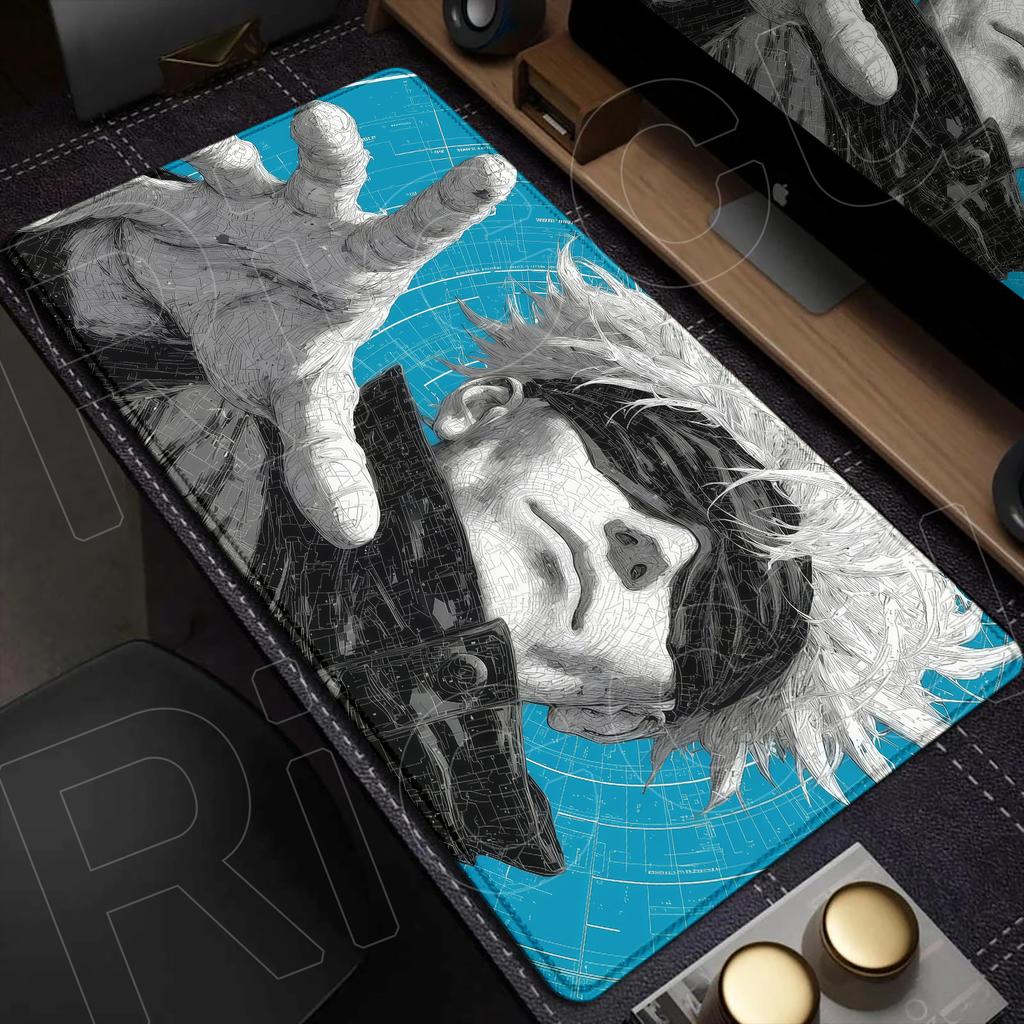 Tapis de Souris XXL Noir Anime Jujutsu Kaisen Gojo Satoru HD 60x30CM Tapis de Souris Périphérique de Jeu Ordinateur Accessoires PC Tapis de Bureau