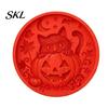 Handmade Pathway Stepping Stones Silicone Stone Mold for Halloween DIY Garden Pathway, Flexible Reusable Casting Concrete Molds Cement, Sunflower Cat