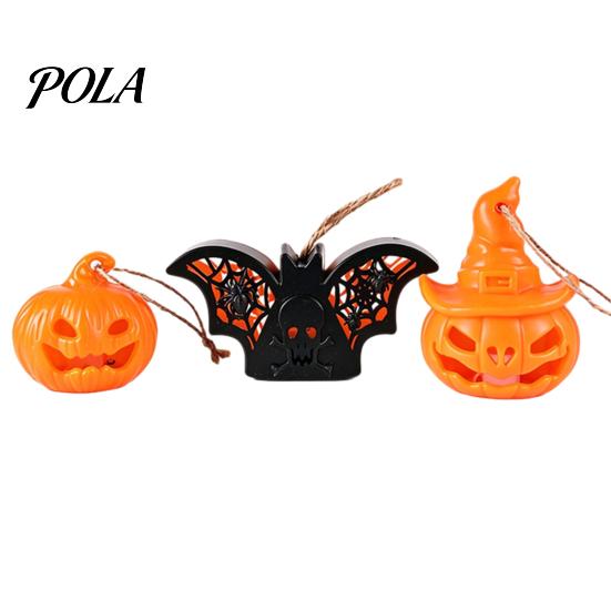 Halloween Party Decoration Witch Hat Pumpkin Lamp, Bat Skull Hollow LED Night Soft Glow Light for Party, Spooky Tabletop Decor Haunted House