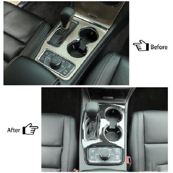 For Jeep Grand Cherokee 16-20 Carbon Fiber Shift Interior Gear Cover Panel Trim