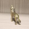 Messing Heulender Wolf Statue Skulptur Figur Handwerk Einrichtung für Heimdeko Wohnzimmer Veranda Dekorationen Büro Schreibtisch Ornamente