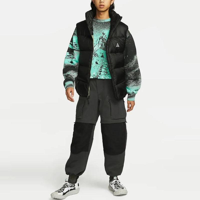 Nike Printed Crew Neck Pullover Sweatshirt Unisex Tops Green DQ5792-369