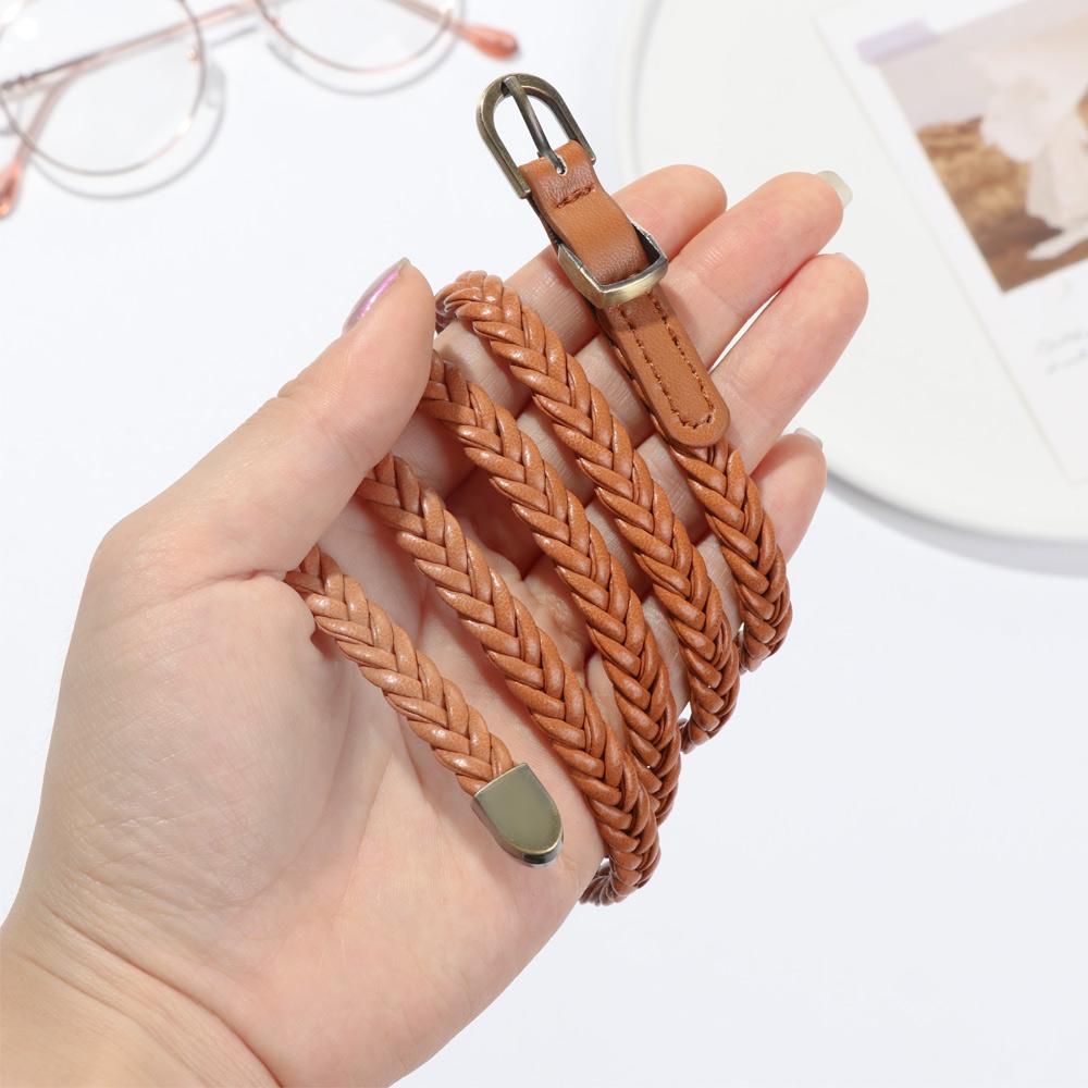 Fashion Candy Color Sweater Faux Leather Belts Adjustable Belt Thin Skinny Waistband Dress Strap