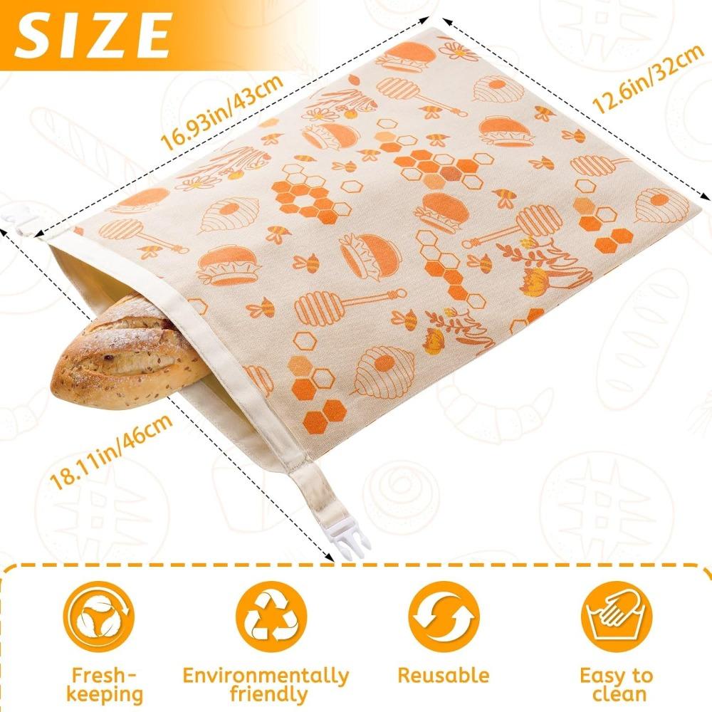 Two Packs of Beeswax Bread Bags, Suitable for Homemade Sourdough, Reusable Organic Flax Beeswax Bread Bags, Measuring 17 X 12.6 Inches.