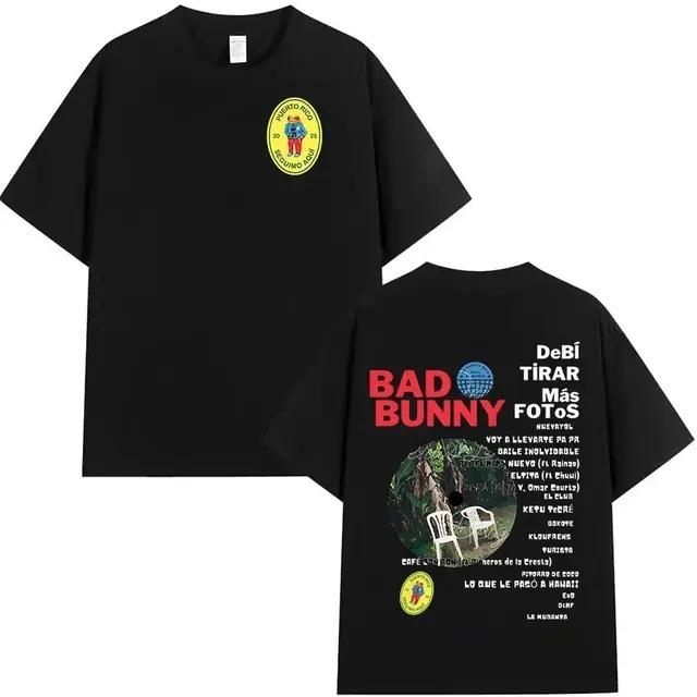 S-XXXL Men Women Singer Rapper Super Star Bad Bunny Printing Tops Adults Unisex Plus Size Short Sleeves Round Neck T-shirt