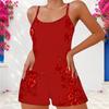 Women Plus Size Green Clover Tie Dye Printed Scoop Neck Strappy Tank Top Shorts Set