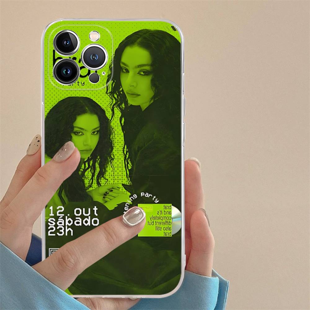 British Pop C-CharliS-XCX Singer Phone Case For IPhone 17 16 15 14 13 11 12 Pro Max 16 Plus Transparent