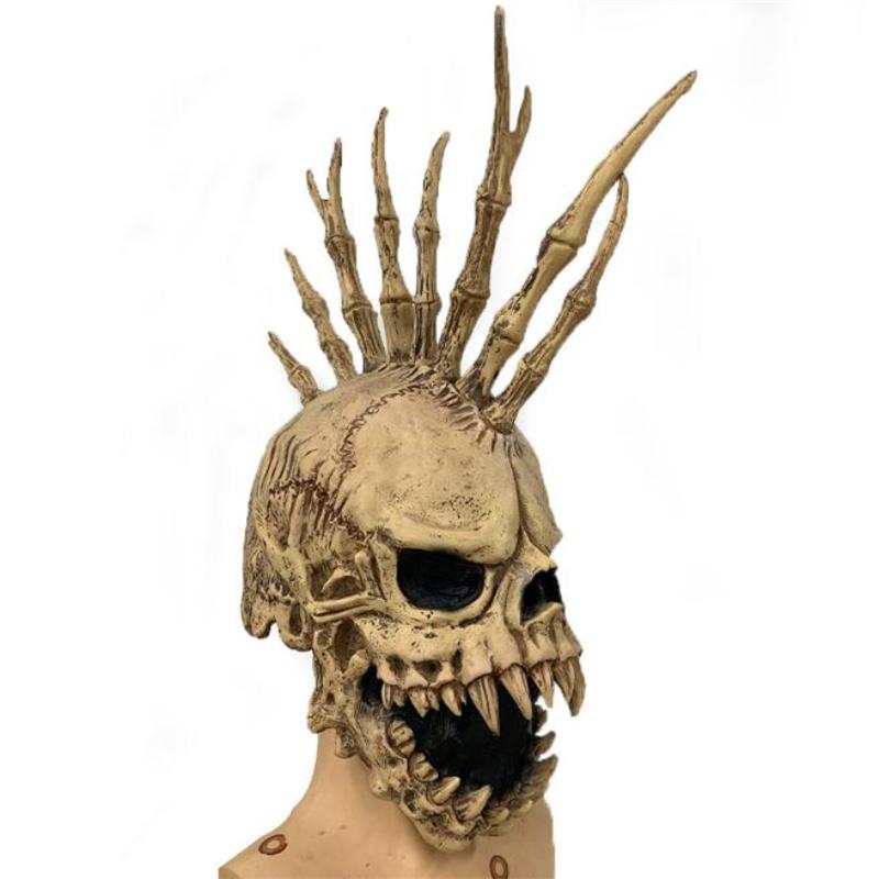 Totenkopf-Maske, Halloween-Requisiten, Skelett-Punk-Maske, Latex-Vollkopfmaske, Punk-Schädel, Horror-Maske, Halloween-Dekoration