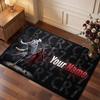 Cristiano Ronaldo Custom Crystal Velvet Rug, Personalized Name Text Print, Football Logo Soft Non‑Slip Floor Mat Home Decor Gift