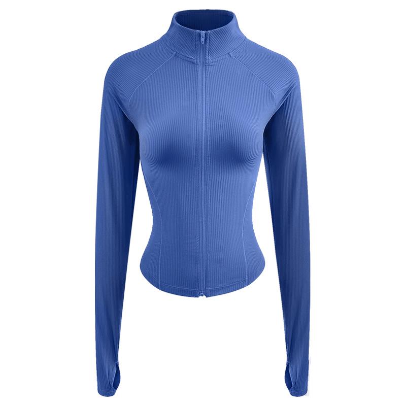 Women's Slim Fit Stand Collar Long Sleeve Yoga Jacket - New Style Sports Cardigan for Running and Outdoor Fitness