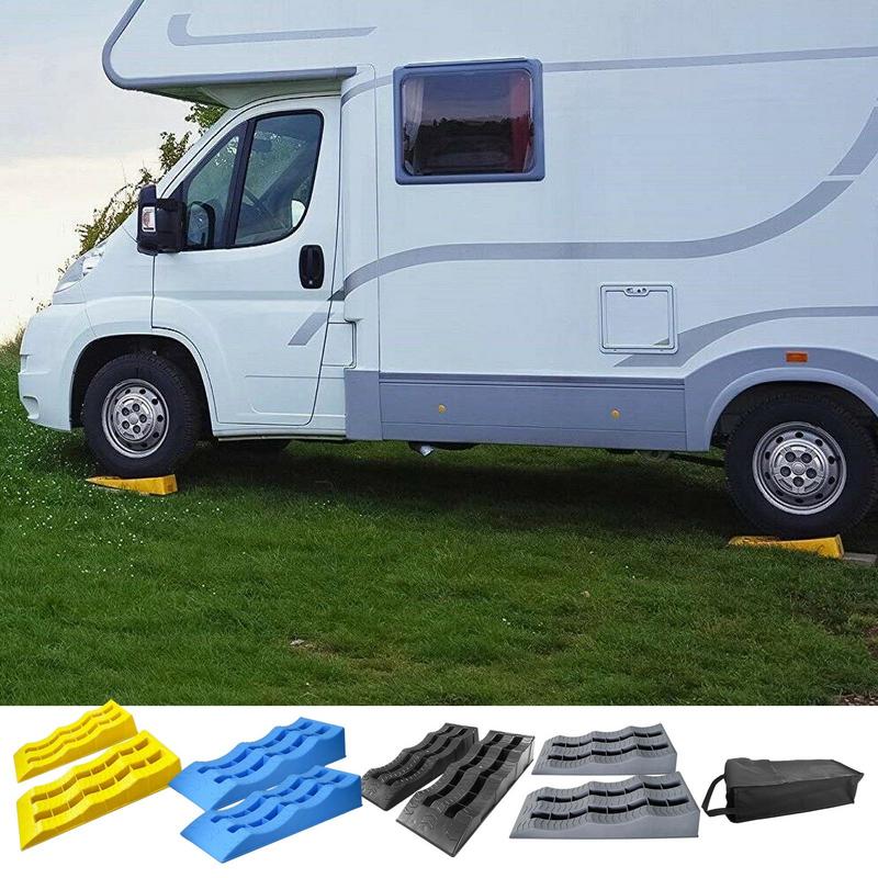 Portable RV Leveling Ramps 2pcs 3-Step Camper Leveling Blocks Anti-slip Trailer Wheel Chocks Accessories For Vehicles